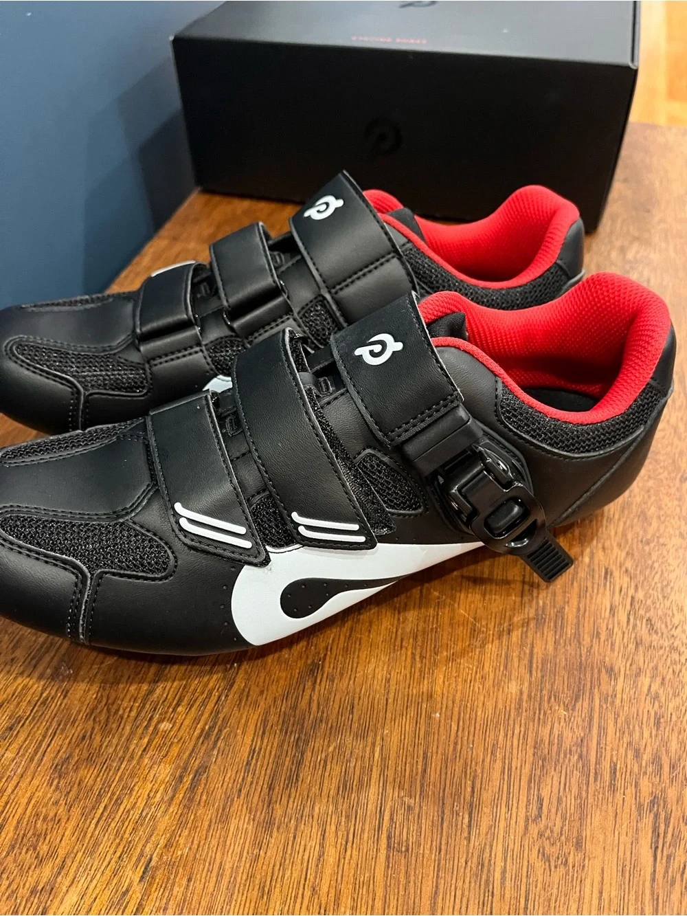 Peloton Cycling Shoes - Black with Red Lining